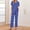*Blue, variant on Women's Polka Dot Button Down Pajama Set,Short Sleeve Top and Long Pants Loungewear White,Women's Plus XXL
