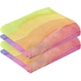 thumbnail image 2 of GZHJMY Romantic Rainbow Tie Dye Cotton Towels Set 2 Pcs Absorbent Hand Towel Face Towels Kitchen Towels Bath Towels for Bathroom Laundry Room Kitchen 16 x 28 Inches, 2 of 7