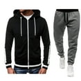 thumbnail image 2 of Bixock Men Jogging Suits Set,Men's 2 Piece Sweatsuit Outfits Solid Color Hooded Full Zip up Sweatshirt Soft Casual Daily Wear Long Pants Set, 2 of 6