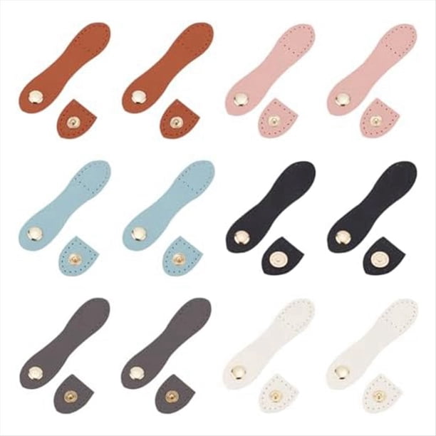 Bolso de de PU de 6 Colores con Hebilla una PresióN para Coser, 12 Juegos de Hebillas con de LengüEta de PU para Coser Bolsa con una PresióN para Coser