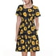 thumbnail image 1 of Fotbe Royal Blue Plaid Sunflower Vestido Largo de Moda para Mujer, Vestido Tipo Camiseta con Manga Corta y Estilo Casual a Rayas y Bloques de Color, 1 of 6