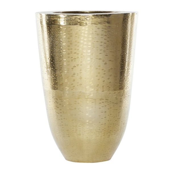 Modern Large Cylindrical Aluminum Gold Floor Vase 12 5 X 18 25 Walmart Com Walmart Com