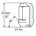 thumbnail image 2 of Coyote Wheel Accessories Écrou de Crantage 371148BLK Taille de Filetage 14 Millimètres x 1.5; Renflement Conique à 60 Degrés; Gland; Longueur Totale de 1,38 Pouce; Écrou de Crantage 3/4 Pouce Hexagonal; Noir; Acier; Boîte de 50, 2 of 2