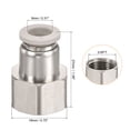 thumbnail image 2 of Uxcell Push to Connect Fittings 3/8PT Female Thread Fit 8mm Tube OD Copper 2 Pack, 2 of 5