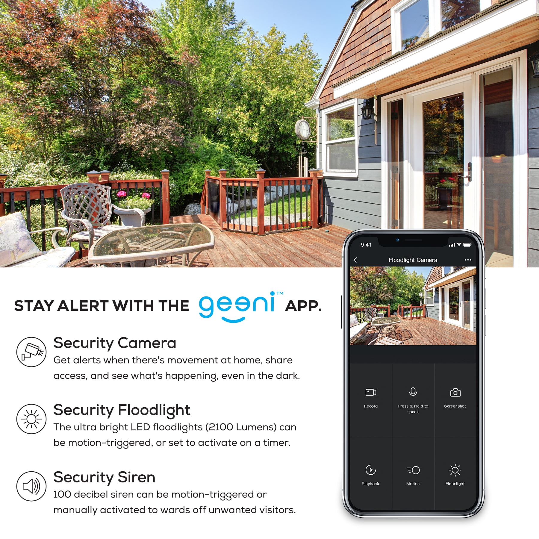 Merkury Innovations Smart Floodlight 1080p Camera, Requires 2.4 Ghz Wifi