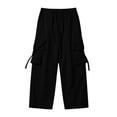 thumbnail image 5 of Smsaxvxz Men's Baggy Cargo Pants Trendy Casual Elastic Waist Drawstring Loose Fit Joggers Pant with Pockets Black XXL, 5 of 8