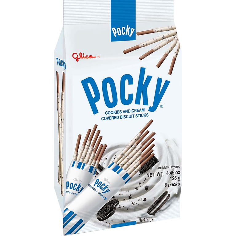 Glico Pocky Cookies & Cream Baked Biscuit Sticks, 9 Pack, 129.6 g