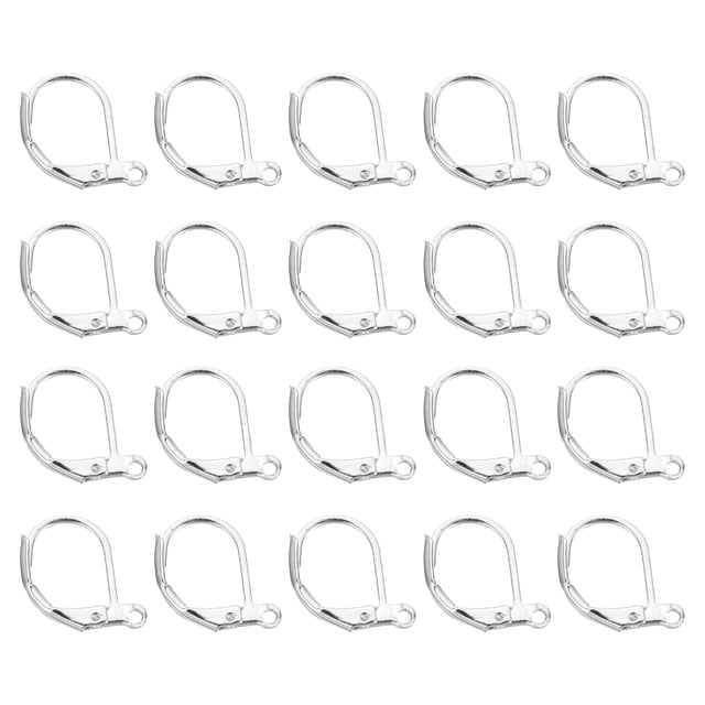 Unique Bargains 100Pack LeverBack Earring Hooks French Ear Wire Earring Hook, White Gold
