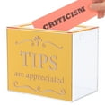 thumbnail image 4 of KAKOWELY tip jar for bartender Acrylic Money Collection Box Suggestion Box Raffle Cash Box Clear And Gold Rectangular box For Bars Cafes Restaurants5.91"X5.12"X3.94", 4 of 5