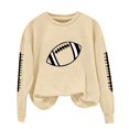 thumbnail image 4 of YVNAURA Women's Oversized Winter Cotton Sweatshirt Fleece Lined Crewneck Pullover Loose Fit Long Sleeve Drop Shoulder Y2K Streetwear Trendy Casual Fall Outfits Top, Beige,L, 4 of 4