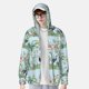 thumbnail image 2 of Fotbe Chinoiserie Floral Palm Tree Chaqueta con Protección Solar UPF 50+ para Hombre y Mujer, Camisa con Capucha y Bolsillos-Small, 2 of 7