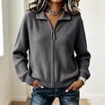 thumbnail image 6 of Axdhxbd Zip Up Cardigan Sweaters for Women Double Zipper Open Front Sweater Ribbed Knit Long Sleeve Cardigans Loose Fit Fall Winter Sweater Coats Free Size, 6 of 7