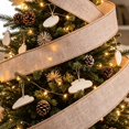 thumbnail image 7 of Clearance Christmas Burlap Wired Ribbon Roll, 2.48 Inch x 10 Yards Natural Linen Edge Craft Ribbon for Wreath Tree Holiday DIY, 7 of 7