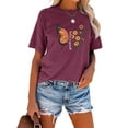 thumbnail image 2 of Anbech Sunflower T-Shirt for Women Graphic Butterfly Printed Short Sleeve Tee Tops with Crew Neck, 2 of 4