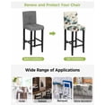 thumbnail image 3 of Teal Tulip Butterfly Bar Stool Covers Set of 2, Turquoise Floral Farmhouse Beige Stretch Washable Bar Chair Covers with Backs, Removable Pub Counter Height Chair Cover for Kitchen Dining Room Cafe, 3 of 7
