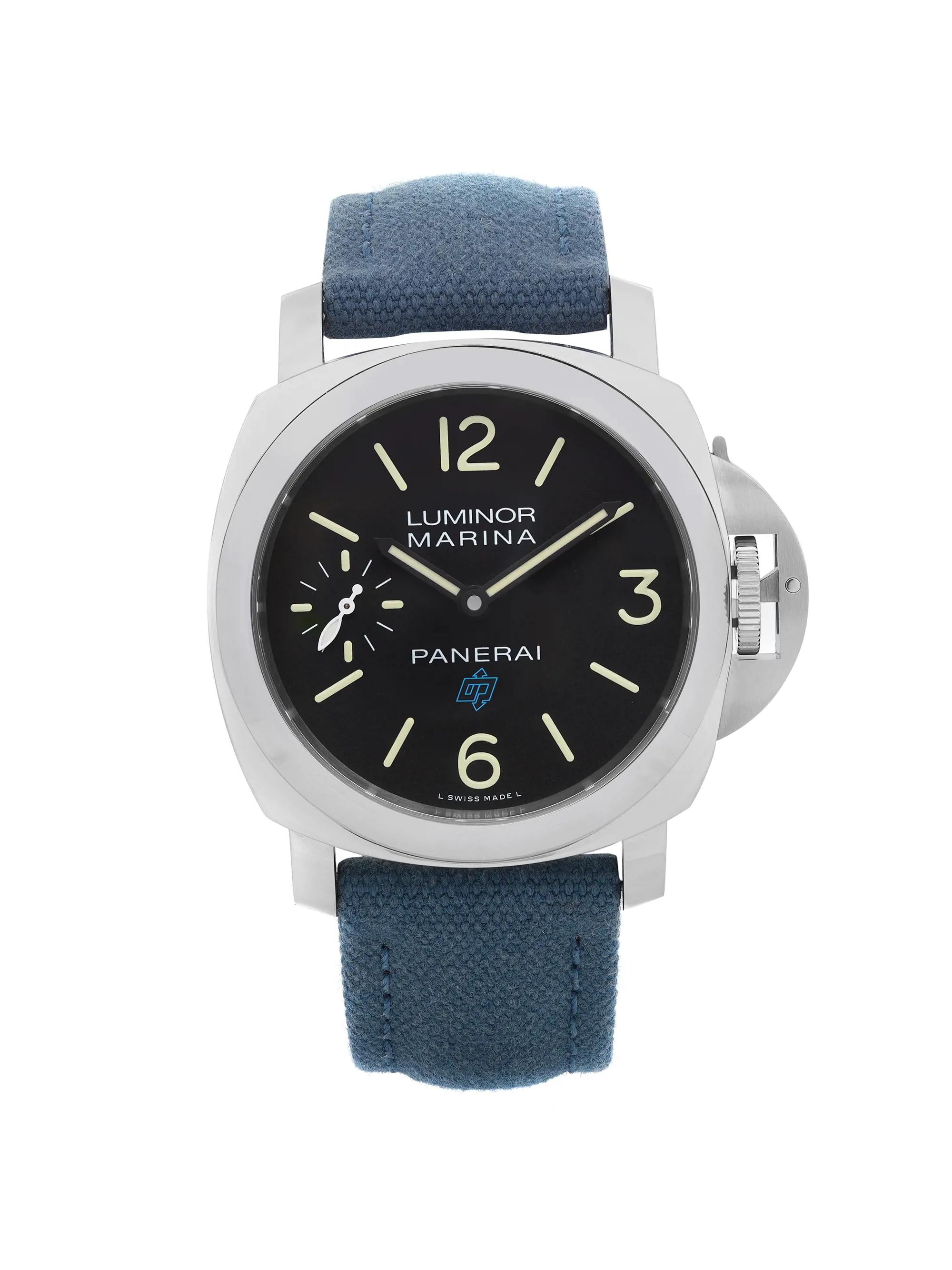Panerai Luminor Marina Logo Acciaio 44mm Steel Black Dial Hand Wind PAM00777