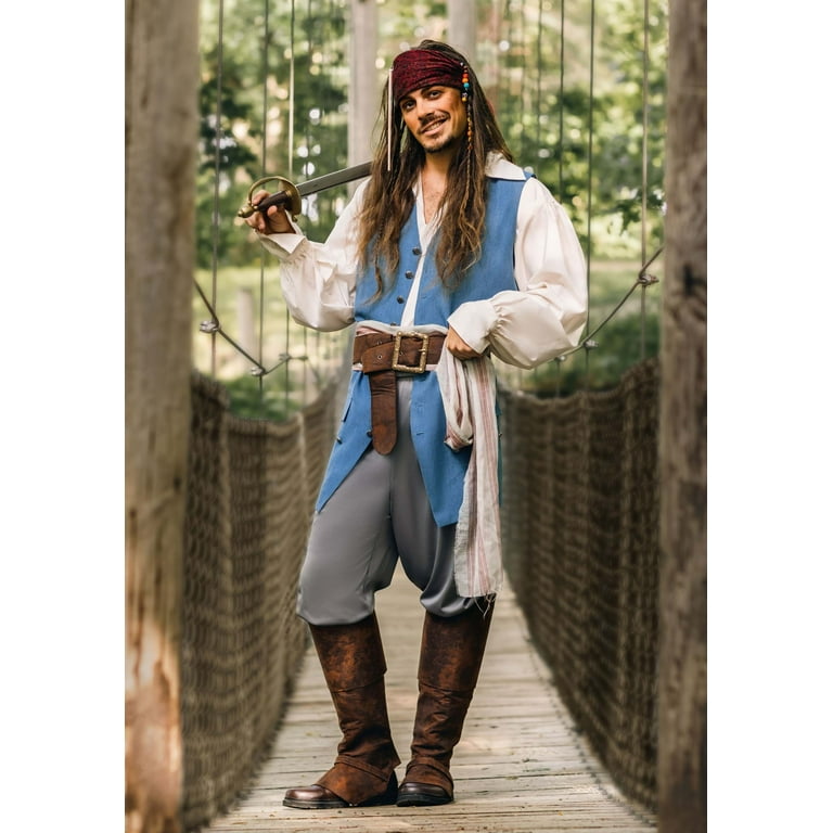 Capt Jack Sparrow Mens Brown Disney Costume Capt Jack Sparrow Mens Brown Disney Costume