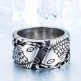 thumbnail image 3 of Dalazy Steel Fashion Ethnic Style Ring Decoration Simple Round Rings Jewelry Couple Dressing Accessory for Party Daily Size 7 Size 8, 3 of 6