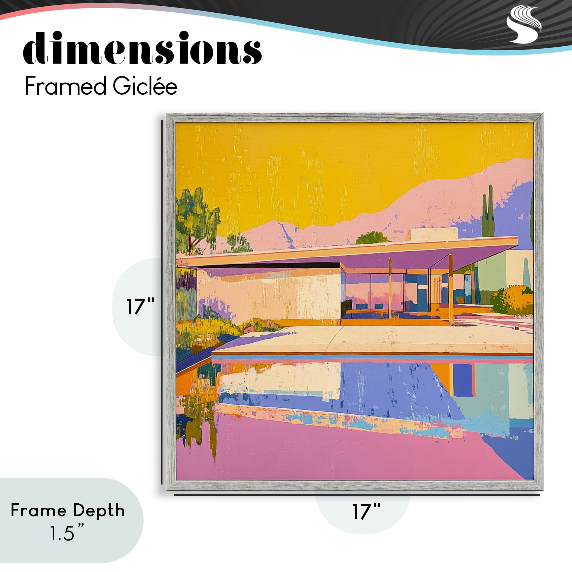 Stupell Industries Vivid Case Study House Gray Framed Giclee Art, design by Walker Noble