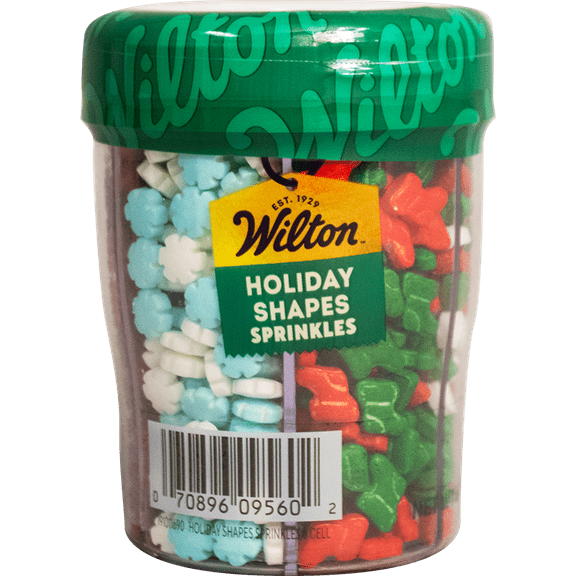 Wilton Christmas Shapes Sprinkles - Assorted Colors, 6-Cell Container