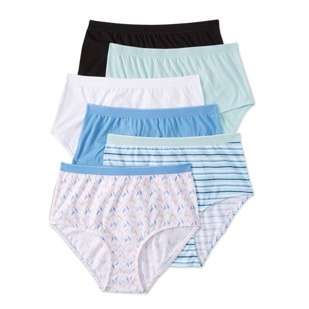 Secret Treasures Ladies 100 Cotton Brief Panty, 6 pack