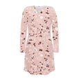 thumbnail image 3 of Lilgiuy Women's Long Sleeved Dress With Round Neck Hollow Out Short Print Dress for for Outdoor Activities, 3 of 4