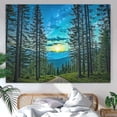 thumbnail image 5 of Forest Road Tapestry Green Nature Pine Tree Wall Tapestry for Bedroom Aesthetic Starry Mountain Outdoor Landscape Small Tapestries Wall Hanging for Dorm Living Room Decor 60 x 80 Inch, 5 of 7