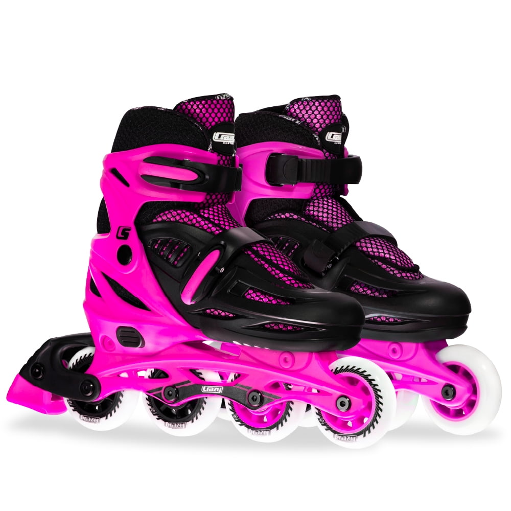 Crazy Skates Adjustable Inline Skates for Girls and Boys - Adjust to fit 4 Sizes