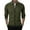 Army Green, variant on Fznquz Long Sleeve Tees for Men Gray Collared Full Zip Tees Shirts Fall Winter Plain Clothes Men