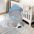 thumbnail image 2 of Baby Swing for Infants - Electric Indoor Baby Rocker 3 Speeds and 10 Lullabies, Portable, Touch Screen & Remote Control, Blue, 2 of 8