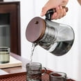 thumbnail image 3 of 800ml Teapot Water Separation Glass Glass Teapot Wooden Handle Heat-Resistant Precise Pouring Tea Kettle Easy to Clean Tea Pot for Loose Tea Brewing, 3 of 7