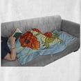 thumbnail image 5 of Flower Soft Flannel Fleece Throw Blanket, Blooming Red Poppies Illustration on a Graphic Background, Cozy Plush for Indoor and Outdoor Use, 50" x 70", Pale Blue Vermilion, by Ambesonne, 5 of 5