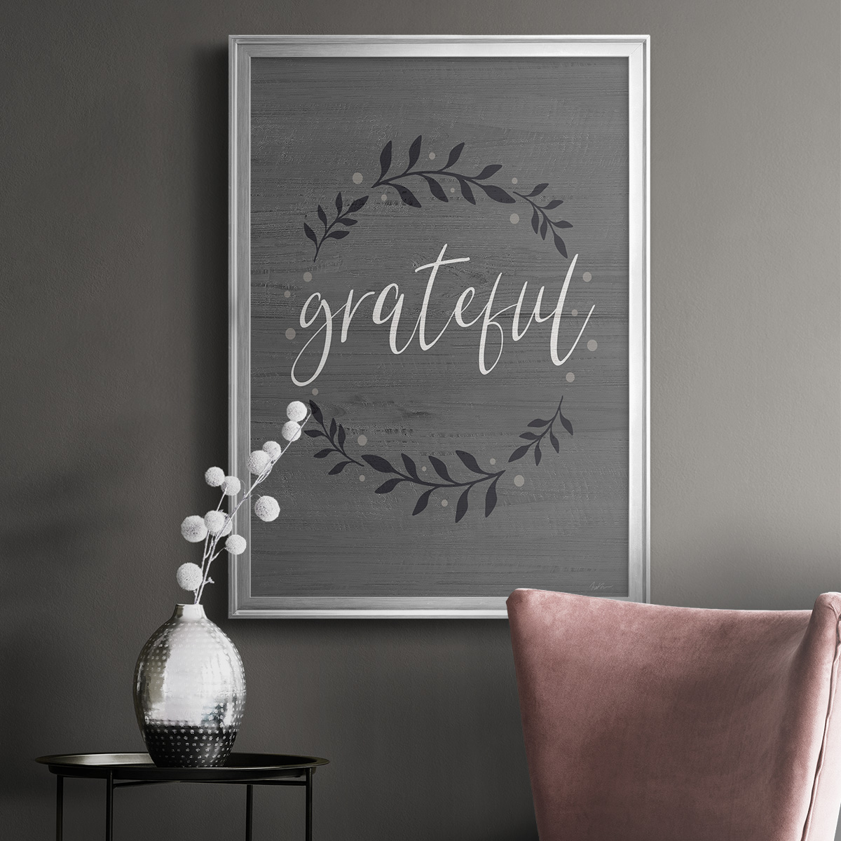 Grateful Wreath Premium Classic Framed Print - Ready to Hang