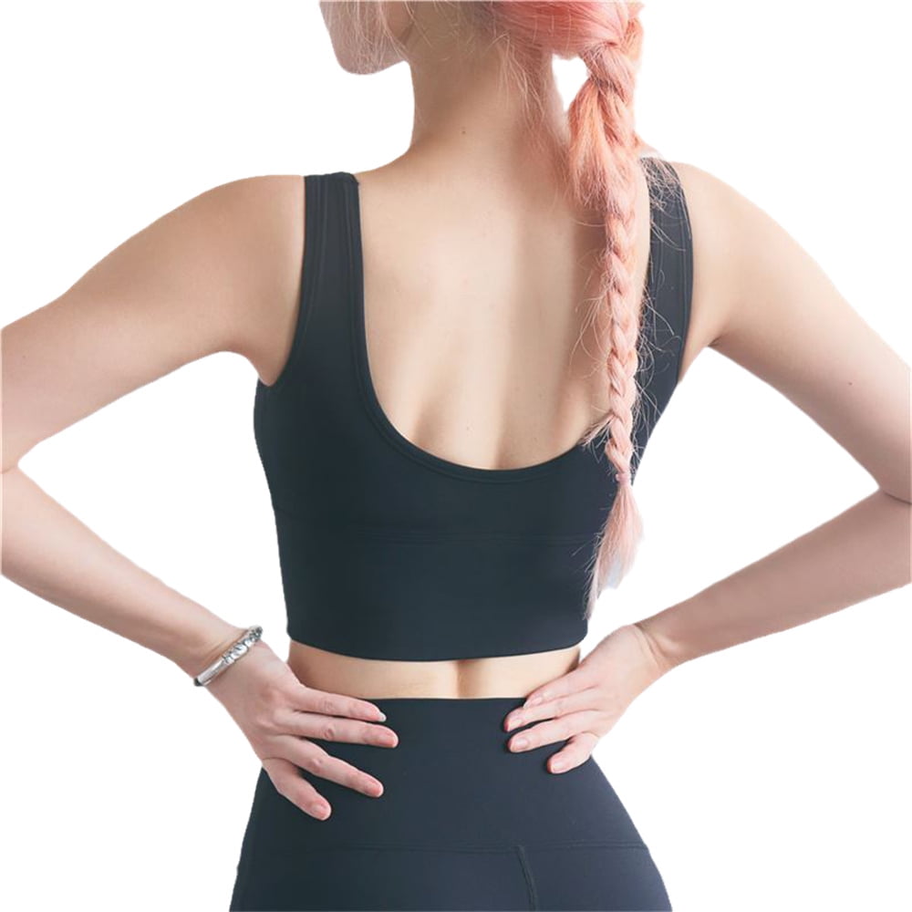Fueri Women's Fashion Push Up Sports Bra Backless Bralette Top Sleeveless Tank Tops Fitness Yoga Gym Running Training Bra Sports Vest