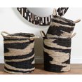 thumbnail image 4 of DecMode 18", 17", 16"H Black Seagrass Handmade Two Toned Storage Basket with Handles, 3-Pieces, 4 of 12