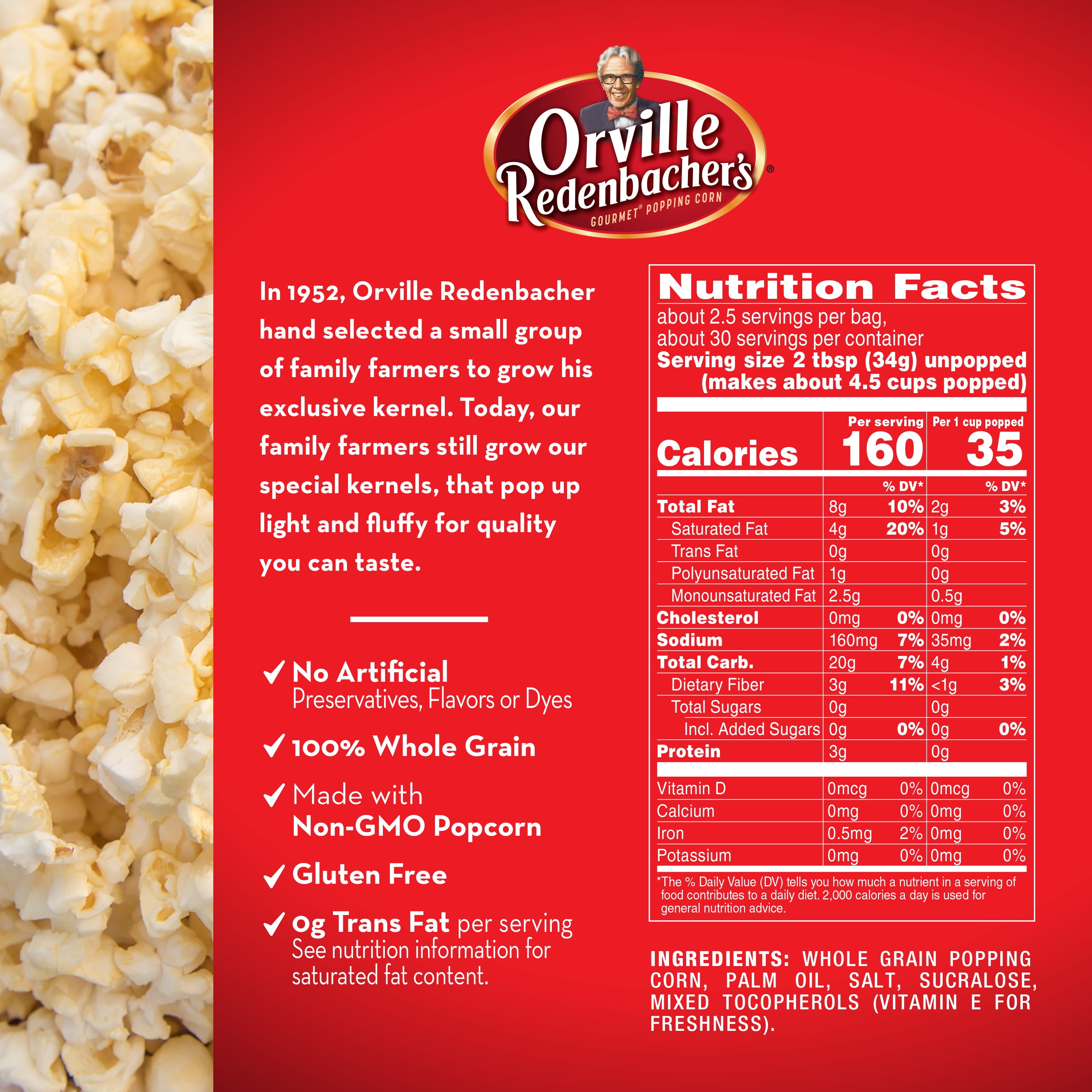 Orville Redenbacher Gourmet Microwave Popcorn Nutrition Facts Nutrition Ftempo
