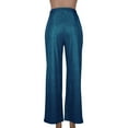 thumbnail image 4 of Pitauce Women's Sequin Pants High Elastic Waist Straight Wide Leg Pants Fashion Sparkle Casual Loose Zipper Long Pants Party Club Trousers, 4 of 5