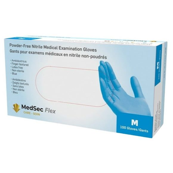 Flex powder-free nitrile exam gloves, Medium, 2x100/bx