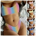 thumbnail image 2 of ENJOYW 2Pcs/Set Bikini Split Imprimé Multicolore Sling Deux Pièces Imprimé Maillots de Bain Sans Fil pour VacationPolyester, 2 of 7