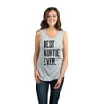 thumbnail image 2 of Thread Tank Best Auntie Ever Women's Sleeveless Muscle Tank Top Sport Grey Small, 2 of 4