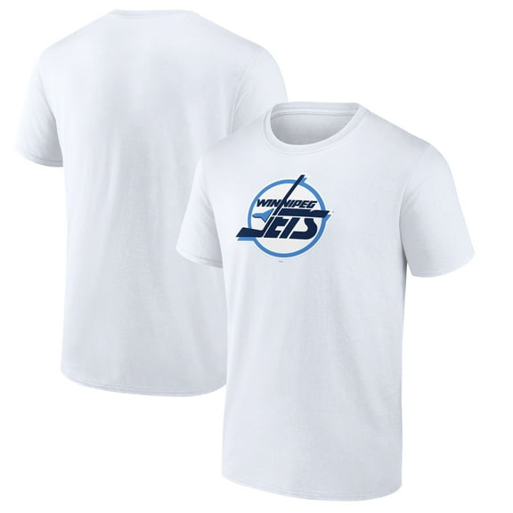 Men's  White Winnipeg Jets Primary Logo T-Shirt