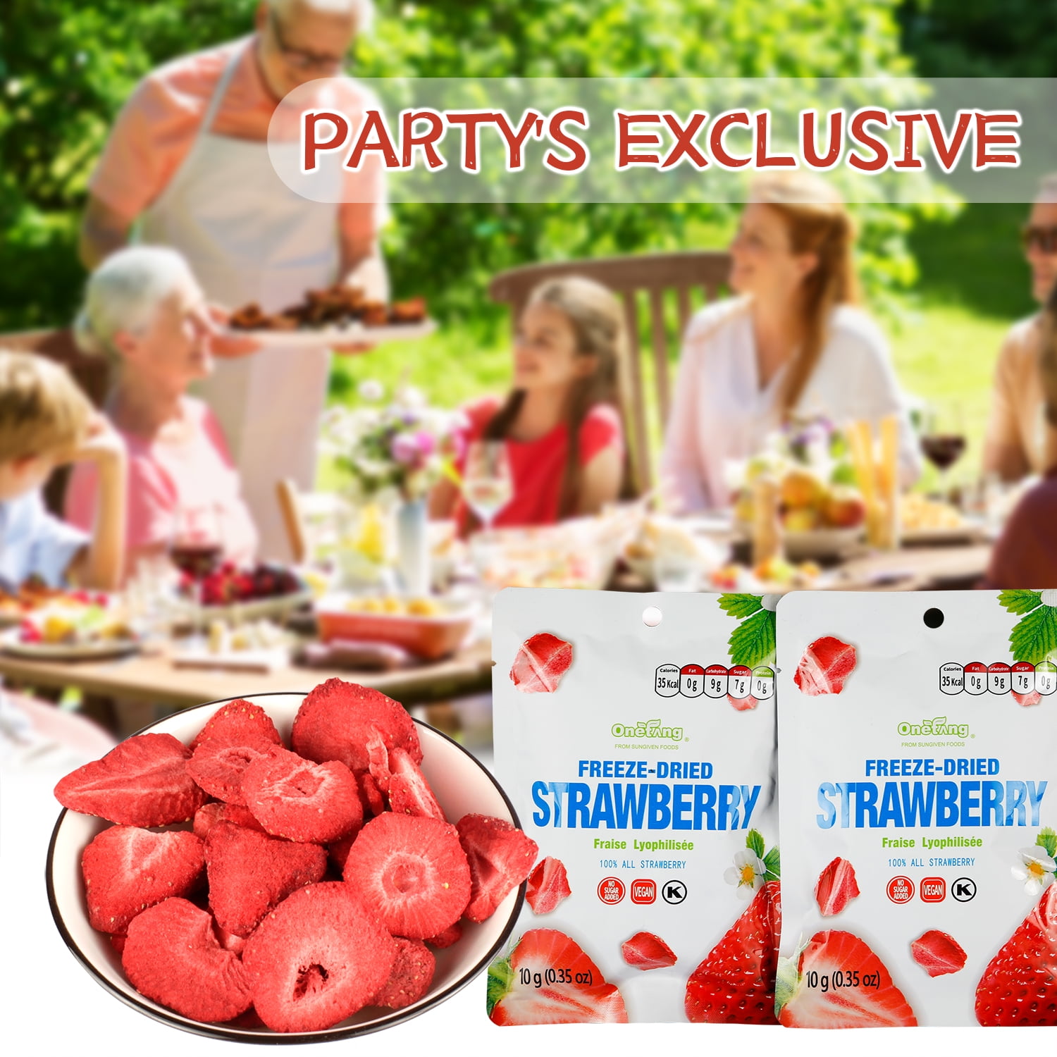 ONETANG Freeze-Dried Fruit Strawberry Gluten-Free 10 Pack
