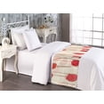 thumbnail image 2 of Tulips Bed Runner, Simple Design Modern Blooming Flowers with Neutral Boho Lines Delicate Art, Decorative Accent Bedding Scarf for Hotels Homes & Guest Rooms, Twin, Dark Coral Eggshell, by Ambesonne, 2 of 3