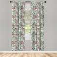 thumbnail image 2 of Ambesonne Vintage Rose 4-Panel Curtains, Victorian Look Flowers, 56"x84", Blush Emerald, 2 of 4