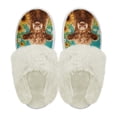 thumbnail image 2 of Chririnla Cute Cattle Print Plush House Slippers for Women Warm Fuzzy Slippers with Fur Edges, Winter Home Slippers for Indoor & Outdoor, 2 of 7