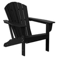 thumbnail image 3 of WestinTrends Dylan Adirondack Chair, All Weather Resistant Poly Lumber Outdoor Patio Chairs, Seashell Slat Curved Back, Widen Seat Armrest, Color Stay, Imitation Wood Texture, Black, 3 of 12