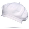 thumbnail image 2 of ZQUUVOU Women Wool Beret Hats Solid Color Classic Beanie Winter Cap Beanie Hats Fashion Beret Caps for Girls Lady White, 2 of 3