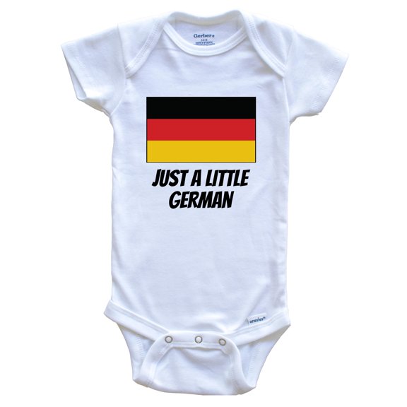 Just A Little German Cute Germany Flag Baby Bodysuit, 0-3 Months White