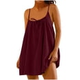 thumbnail image 4 of Sentmoon Summer Dresses for Women 2026 Beach Sleeveless Crew Neck Beach Dresses for Women Spring Solid Color Regular Fit Spaghetti Strap Womens Dresses for Summer and Hot Weather Red XL, 4 of 5