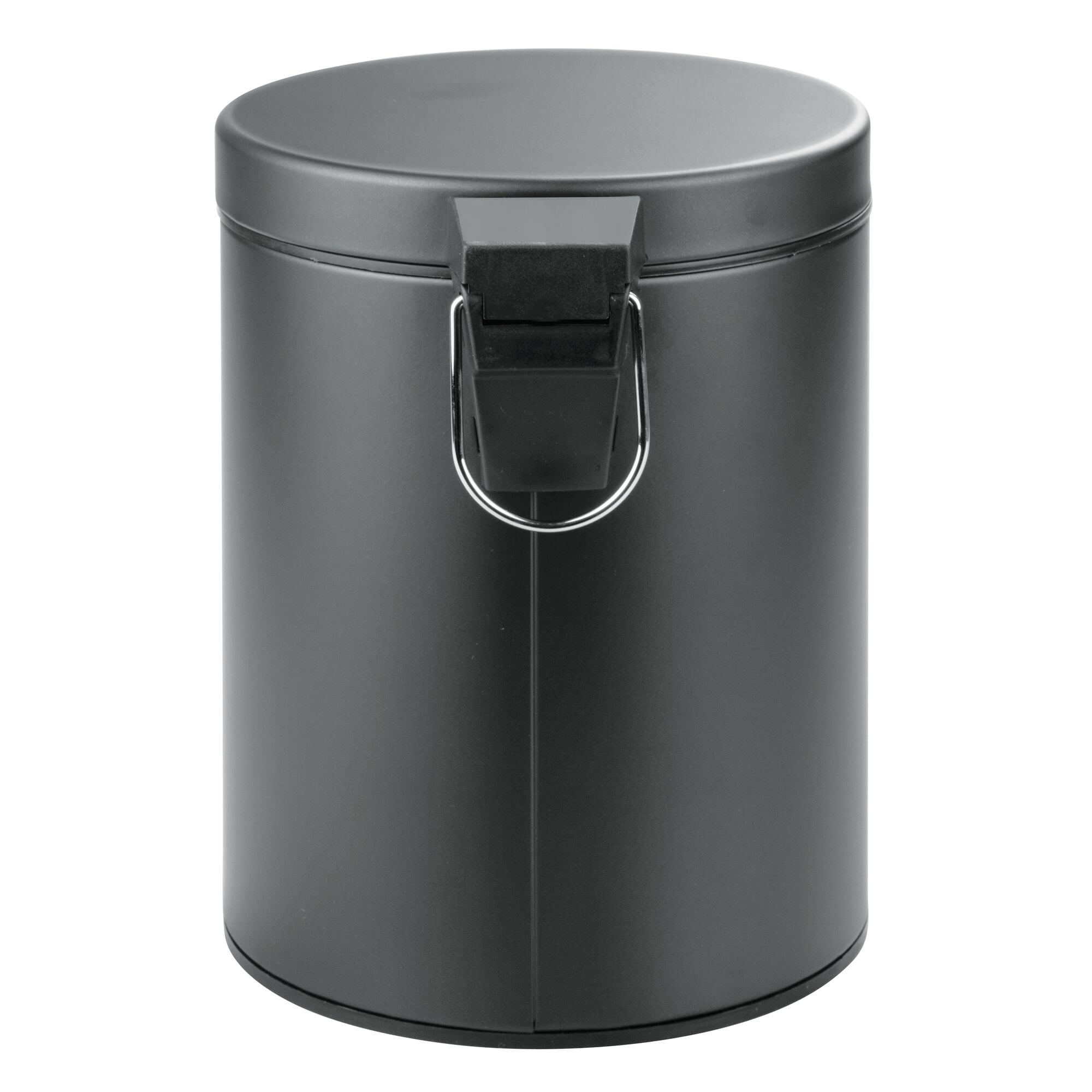 mDesign Slim Metal 1.3 Gallon Step Trash Can with Lid/Liner Bucket - Dark  Gray